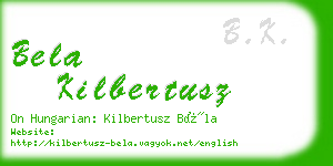 bela kilbertusz business card